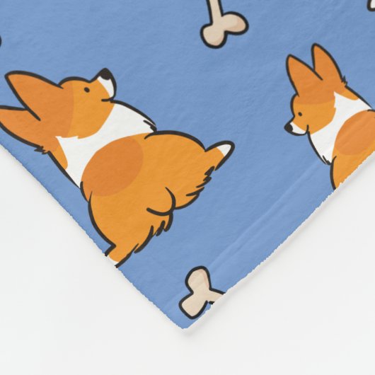 Kundengerechte Corgi-Hintern-Muster-Fleece-Decke Fleecedecke (Ecke)