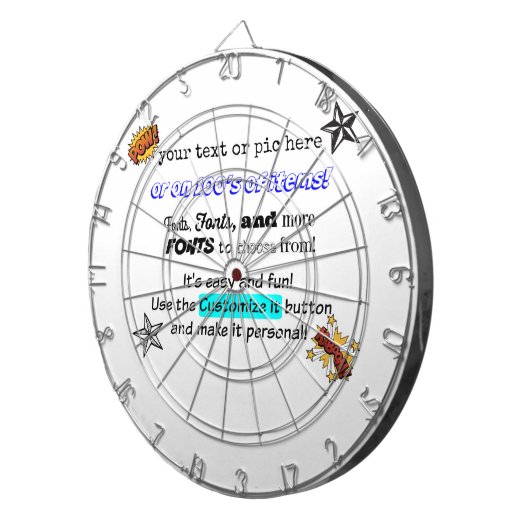 kundengerechte DARTSCHEIBE 10tshirts.com! (Vorderseite rechts)