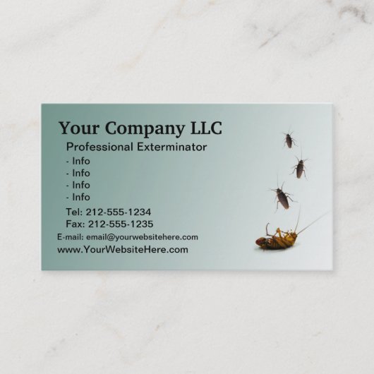 KUNDENGERECHTE Exterminator-Visitenkarte Visitenkarte (Vorderseite)