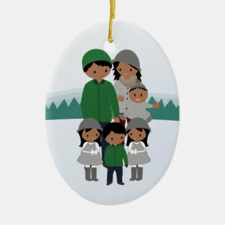 Kundengerechte Familie von sechs Keramikornament