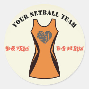 Kundengerechte Farbpersonalisiertes Netball-Team Runder Aufkleber