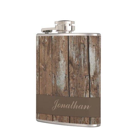 Kundengerechte Flasche des rustikalen hölzernen Flachmann (Links)