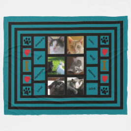 Kundengerechte Foto-Collage/Instagram Art-Blau Fleecedecke