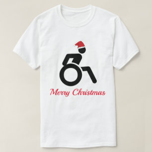 Kundengerechte frohe Weihnachten mit Rollstuhl u. T-Shirt