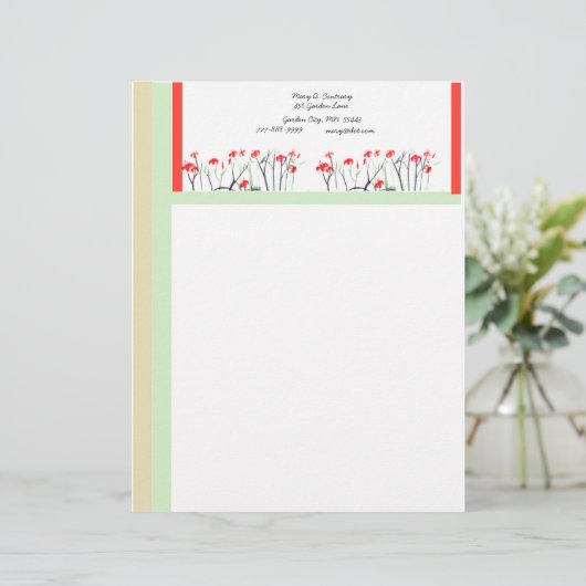 Kundengerechte Garten-Briefkopf-Schablone 1 Briefkopf (Stehend Vorderseite)