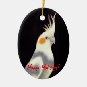 Kundengerechte gescheckte Cockatiel-Verzierung Keramikornament