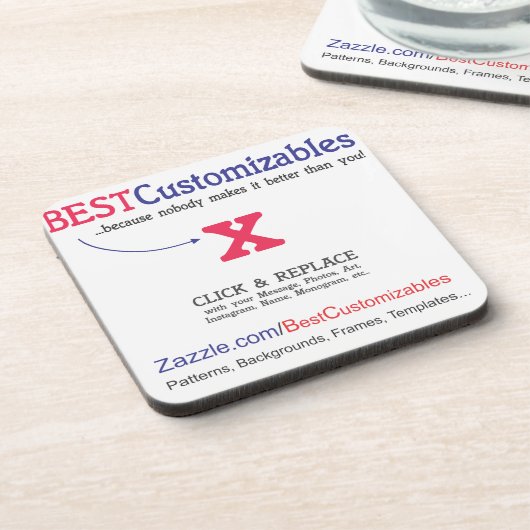 Kundengerechte Geschenk-Schablone Getränkeuntersetzer (Linke Seite)