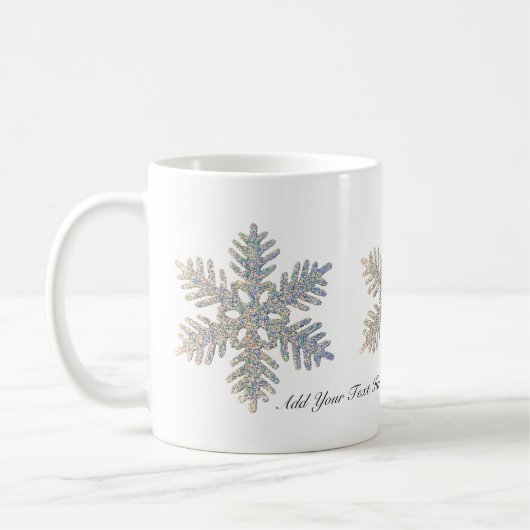 Kundengerechte Glittery Druckschneeflocke Kaffeetasse (Links)