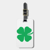 Kundengerechte glückliche vierblättriges Kleeblatt Gepäckanhänger (Vorderseite vertikal)