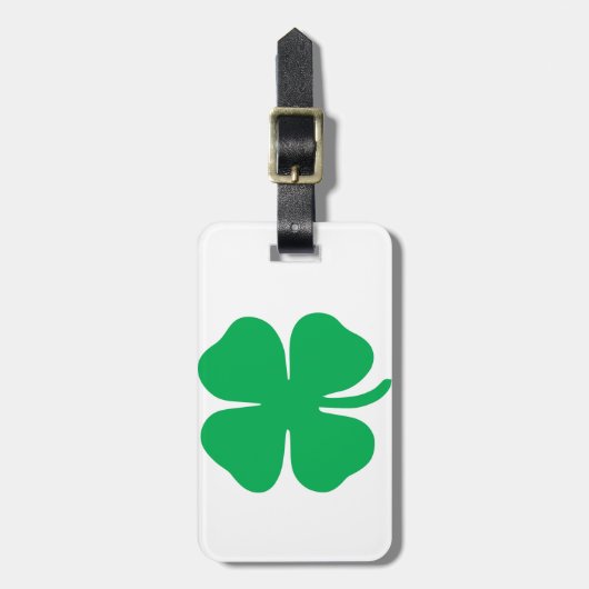 Kundengerechte glückliche vierblättriges Kleeblatt Gepäckanhänger (Vorderseite vertikal)