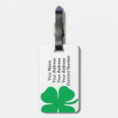 Kundengerechte glückliche vierblättriges Kleeblatt Gepäckanhänger (Rückseite vertikal)