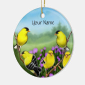 Kundengerechte Goldfinches in der Keramik Ornament (Links)