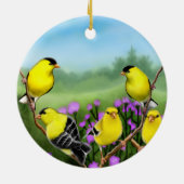 Kundengerechte Goldfinches in der Keramik Ornament (Hinten)