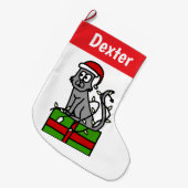 Kundengerechte graue Katze Großer Weihnachtsstrumpf (Vorderansicht (hängend))