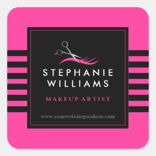 Kundengerechte Haar-Stylist-Aufkleber Quadratischer Aufkleber