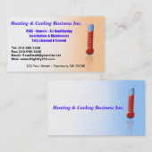KUNDENGERECHTE Heizung u. Abkühlen Thermo Visitenkarte (Vorne/Hinten)