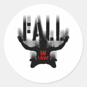 Kundengerechte Hintergrund-Farbe für Fall in Lieb Runder Aufkleber