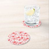 Kundengerechte Hintergrund-Farbe für Herzen Runder Pappuntersetzer (Vor Ort)