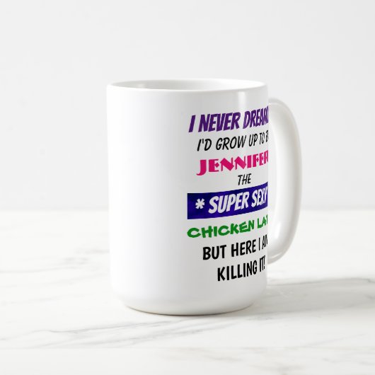 Kundengerechte Huhn-Dame - 15 Unze. Tasse (VorderseiteRechts)