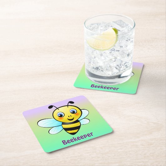 Kundengerechte Hummel Rechteckiger Pappuntersetzer (Vor Ort)