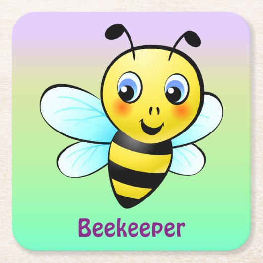 Kundengerechte Hummel Rechteckiger Pappuntersetzer (Vorderseite)