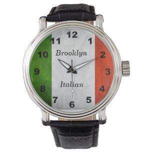 Kundengerechte italienische Flaggen-Erbuhr Armbanduhr