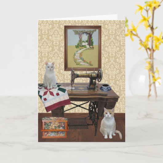 Kundengerechte Karte für Näherinen u. Quilters (Gelbe Blume)