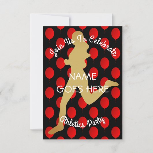 Kundengerechte Leichtathletik-Party Einladung (Vorderseite)