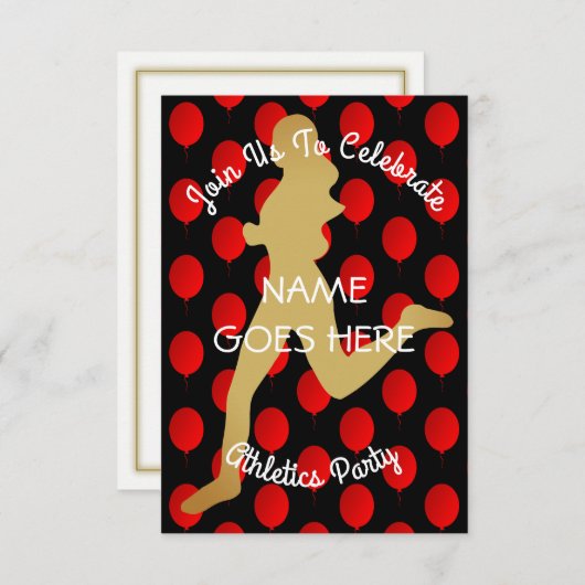 Kundengerechte Leichtathletik-Party Einladung (Vorne/Hinten)