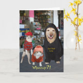 Kundengerechte lustige Haustiere/Katzen/HundWhazup Karte (Gelbe Blume)