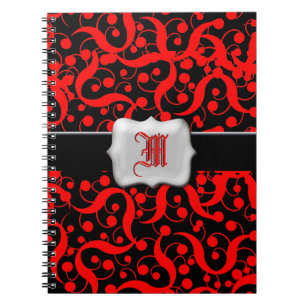 Kundengerechte Mädchen des roten schwarzen Notizblock