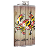 Kundengerechte Maryland-Flaggenholzflasche Flachmann (Rechts)