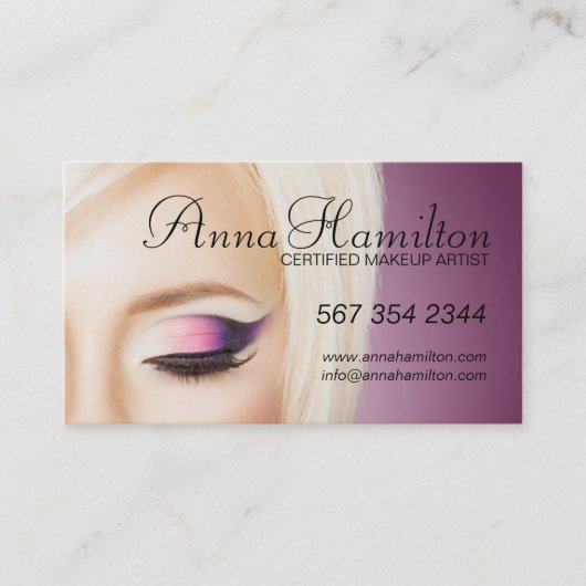 Kundengerechte Maskenbildner-Visitenkarte Visitenkarte (Vorderseite)