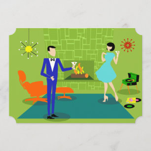 Kundengerechte Mitte- des Jahrhundertsmoderne Einladung