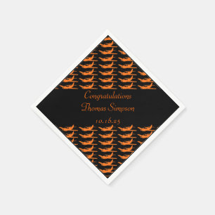 Kundengerechte orange schwarze Flugzeugservietten Serviette