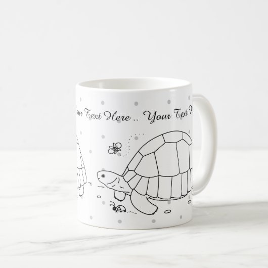 Kundengerechte Ploughshare-Schildkröten-Tasse Kaffeetasse (VorderseiteRechts)