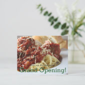 Kundengerechte Restaurant-Werbeaktion. Ankündigungspostkarte (Stehend Vorderseite)