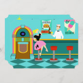 Kundengerechte Retro Getränkespender-Einladungen Einladung (Vorne/Hinten)