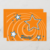 Kundengerechte retro Sterne und Kreis-Party Einladung (Vorne/Hinten)