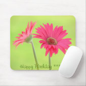 Kundengerechte rosa Gerber Gänseblümchen auf Grün Mousepad (Mit Mouse)