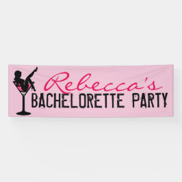 Kundengerechte rosa Martini-Mädchen bachelorette Banner