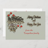 Kundengerechte rote Stechpalmenbeeren der Feiertagskarte (Vorne/Hinten)