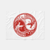 Kundengerechte rote Yin Yang Drachen Fleecedecke (Vorderseite (Horizontal))