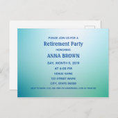 Kundengerechte Ruhestandseinladungs-Blausteigung Postkarte (Vorne/Hinten)