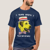 Kundengerechte Schablone - gelber Hund Demokrat T-Shirt (Vorderseite)
