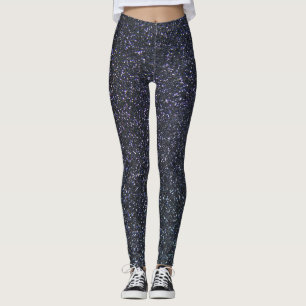 Kundengerechte schwarze Glitzer-Leggings Leggings