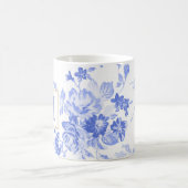 kundengerechte Seite der blauen weißen Kaffeetasse (Mittel)