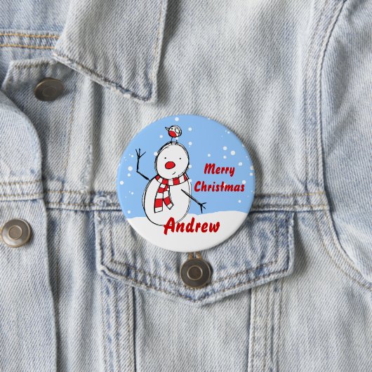 Kundengerechte SnowmanweihnachtsPartyname Button (Beispiel)