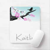 Kundengerechte Spatzenvogel-Kirschblüten grafisch Mousepad (Mit Mouse)
