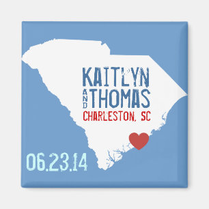 Kundengerechte Stadt South Carolina Save the Date Magnet